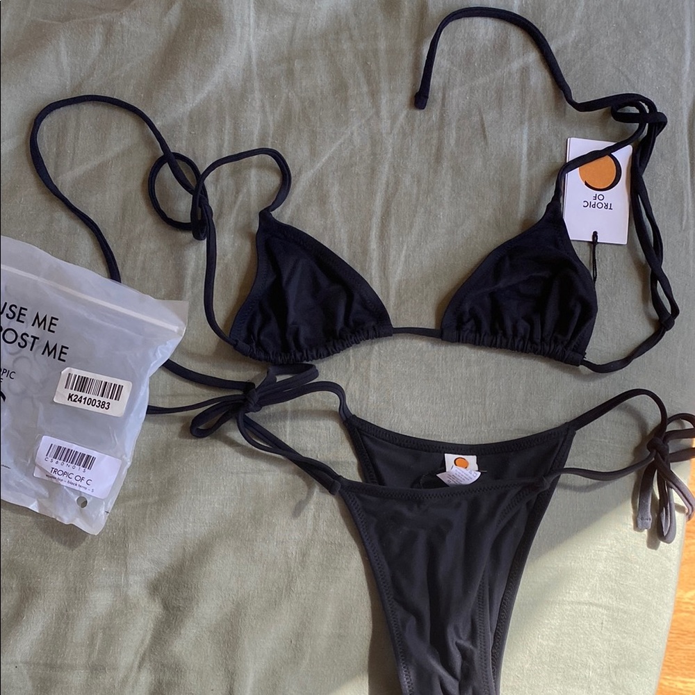 Tropic of c black triangle bikini set